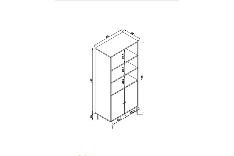 Bogreol Elili Egetræ - Brun - Opbevaring - Hylder & Reoler - Bogreol