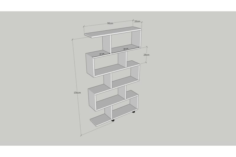 Elrasmo Reol 156x20 cm 5 Hylder - Natur - Opbevaring - Hylder & Reoler - Bogreol