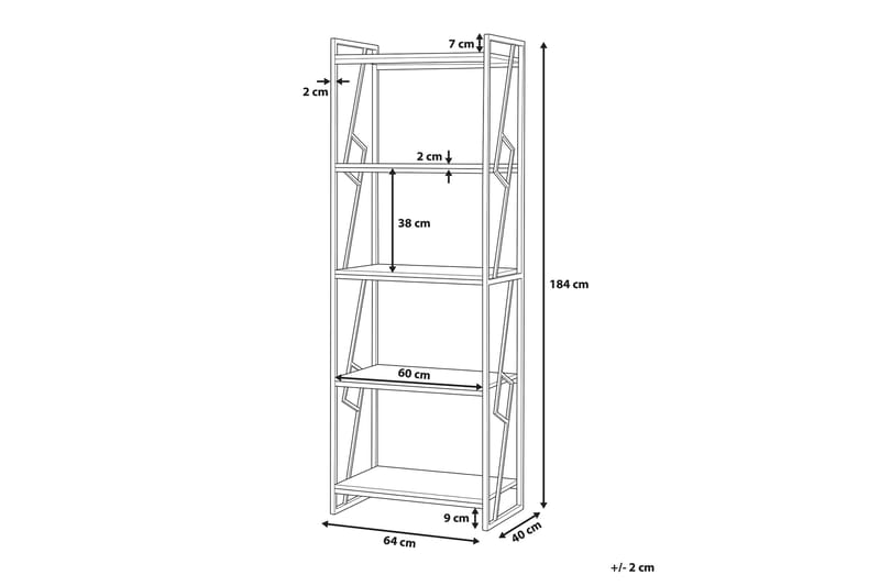 Forres Bogreol 64 cm i Mørkt Træ - Gråbrun - Opbevaring - Hylder & Reoler - Bogreol
