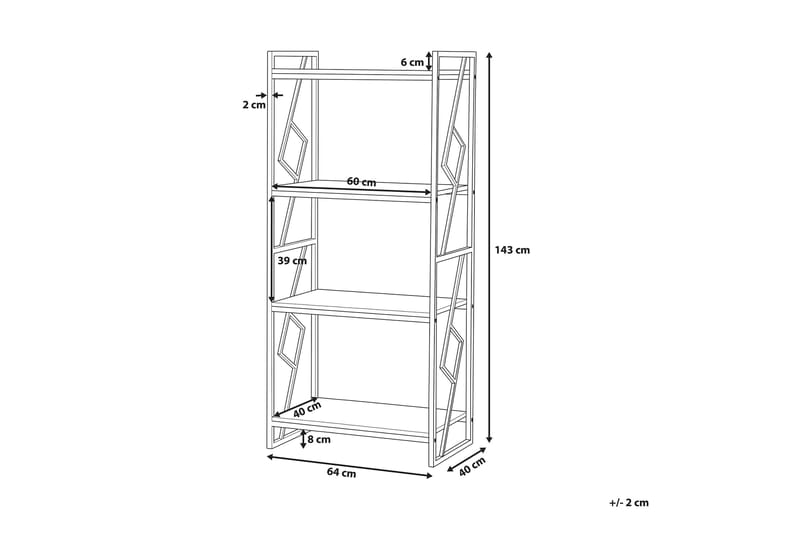 Forres Bogreol 64 cm i Mørkt Træ - Gråbrun - Opbevaring - Hylder & Reoler - Bogreol