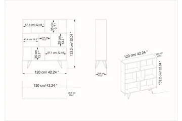 Frascone Reol 120x30 cm 4 Hylder - Hvid - Opbevaring - Hylder & Reoler - Bogreol