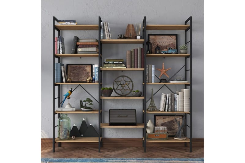 Bogreol Goldmere Valnød / Sort - Brun/Sort - Opbevaring - Hylder & Reoler - Bogreol