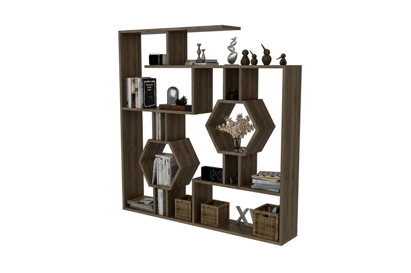 Højde bogreol 134 cm - Brun - Opbevaring - Hylder & Reoler - Bogreol