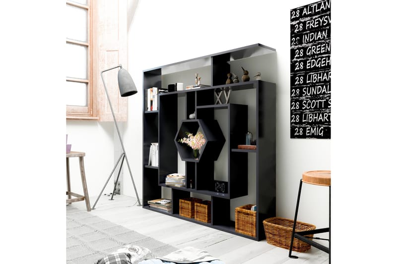 Højde bogreol 134 cm - Sort - Opbevaring - Hylder & Reoler - Bogreol