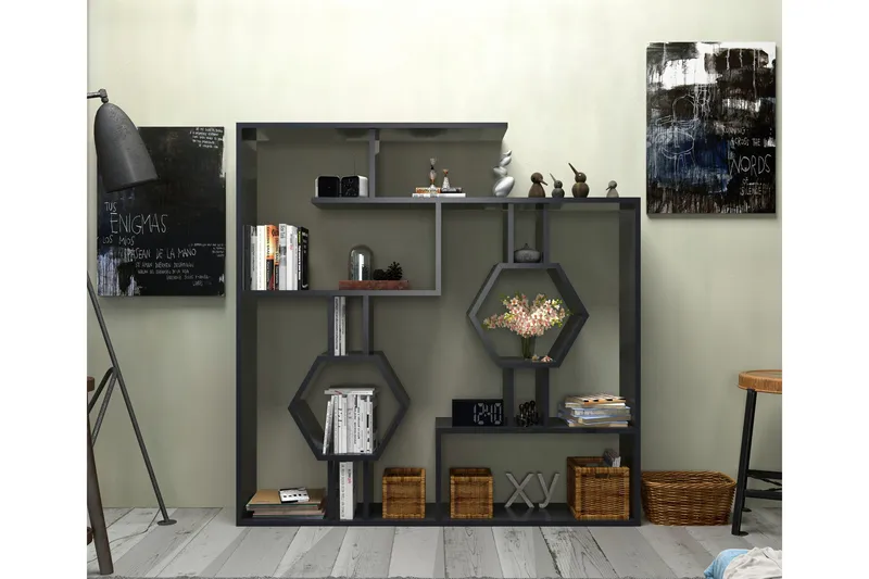 Højde bogreol 134 cm - Sort - Opbevaring - Hylder & Reoler - Bogreol