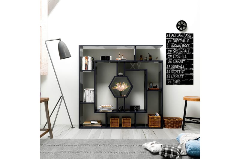 Højde bogreol 134 cm - Sort - Opbevaring - Hylder & Reoler - Bogreol