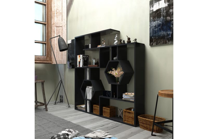 Højde bogreol 134 cm - Sort - Opbevaring - Hylder & Reoler - Bogreol