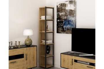 Højde bogreol 34 cm - Brun / sort - Opbevaring - Hylder & Reoler - Bogreol