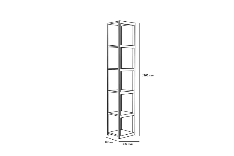 Højde bogreol 34 cm - Sort / hvid - Bogreol