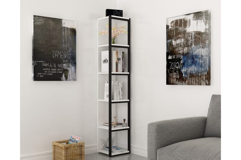 Højde bogreol 34 cm - Sort / hvid - Opbevaring - Hylder & Reoler - Bogreol