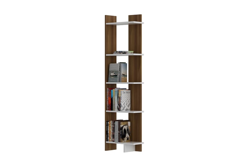 Højde bogreol 45 cm - Brun / hvid - Opbevaring - Hylder & Reoler - Bogreol