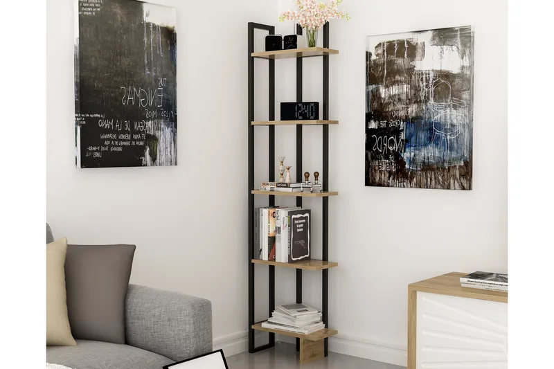 Højde bogreol 45 cm - Brun / sort - Opbevaring - Hylder & Reoler - Bogreol