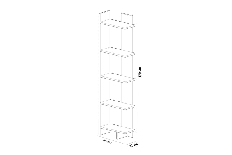 Højde bogreol 45 cm - Sort / hvid - Bogreol