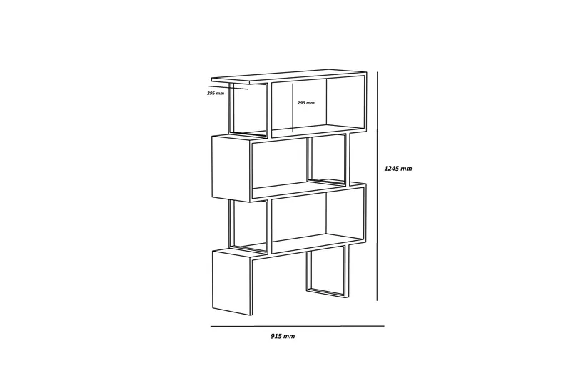 Højde bogreol 92 cm - Brun / sort - Opbevaring - Hylder & Reoler - Bogreol