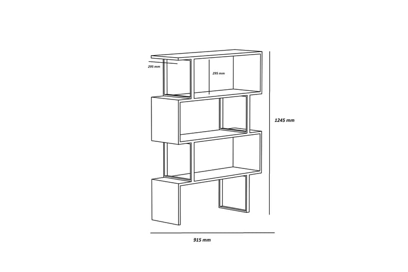 Højde bogreol 92 cm - Gul / hvid - Bogreol