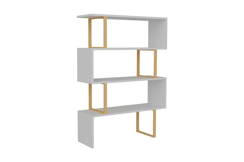 Højde bogreol 92 cm, Gul / hvid