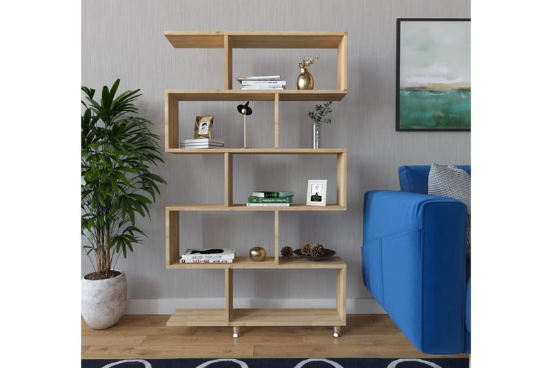 Haciali Reol 90x20 cm 5 Hylder - Natur - Opbevaring - Hylder & Reoler - Bogreol
