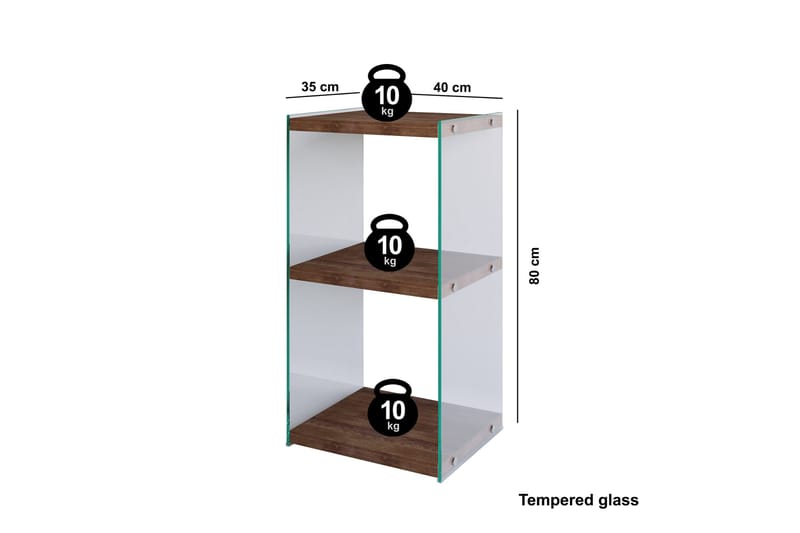 Hagnarp Bogreol 40 cm i Valnød - Brun - Opbevaring - Hylder & Reoler - Bogreol