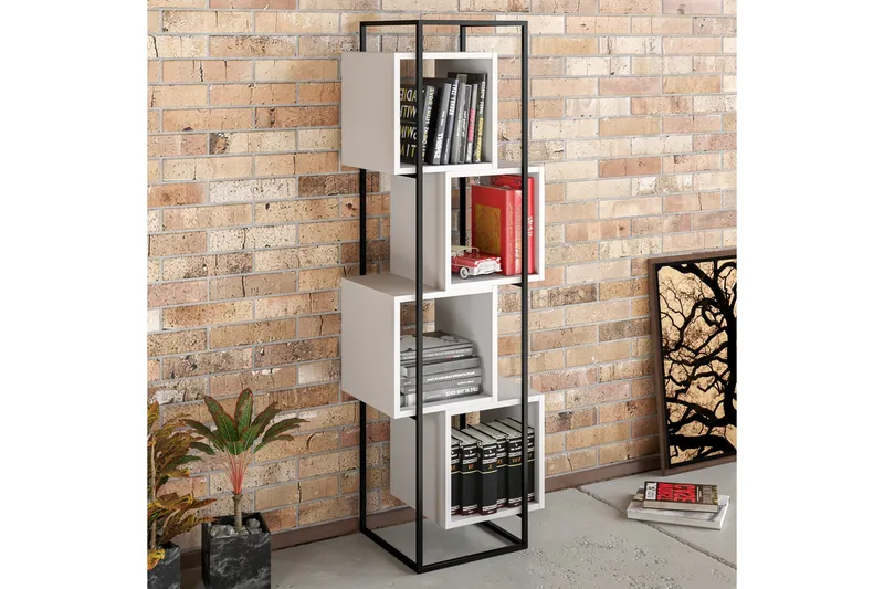 Hammann Bogreol 38 cm i Malet Træ - Hvid - Opbevaring - Hylder & Reoler - Bogreol