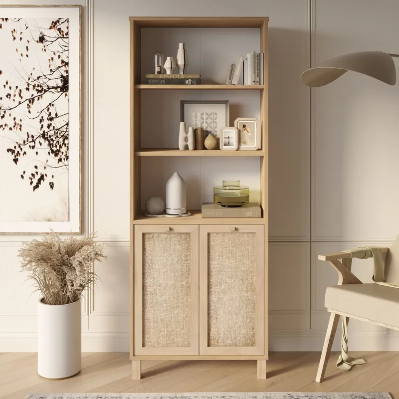 Bogreol Hanah Home Dune (69,5 x 180 x 32 cm) Eg - Eg - Opbevaring - Hylder & Reoler - Bogreol