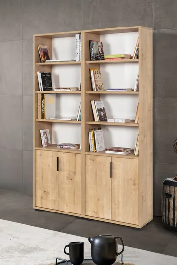 Bogreol Hanah Home Evora (120 x 187 x 30 cm) Eg - Sapphire Oak - Opbevaring - Hylder & Reoler - Bogreol