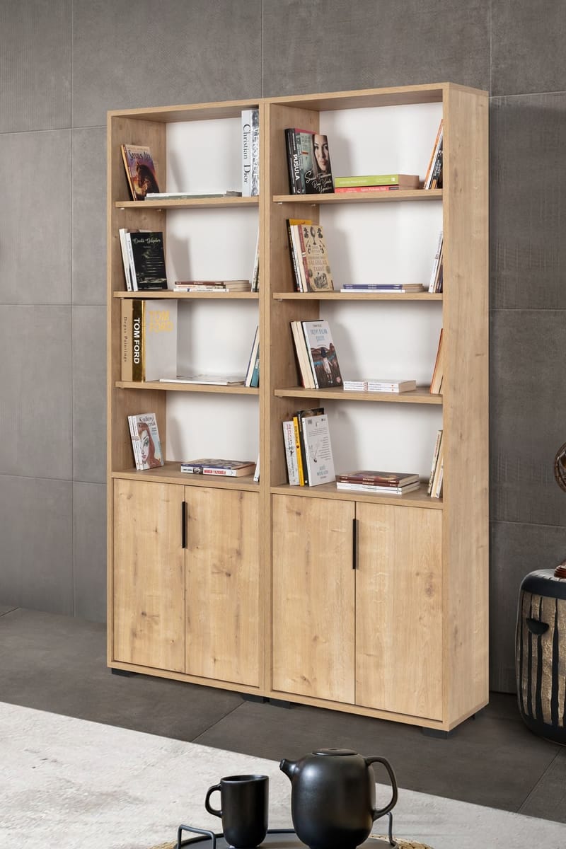 Bogreol Hanah Home Evora (120 x 187 x 30 cm) Eg - Sapphire Oak - Opbevaring - Hylder & Reoler - Bogreol