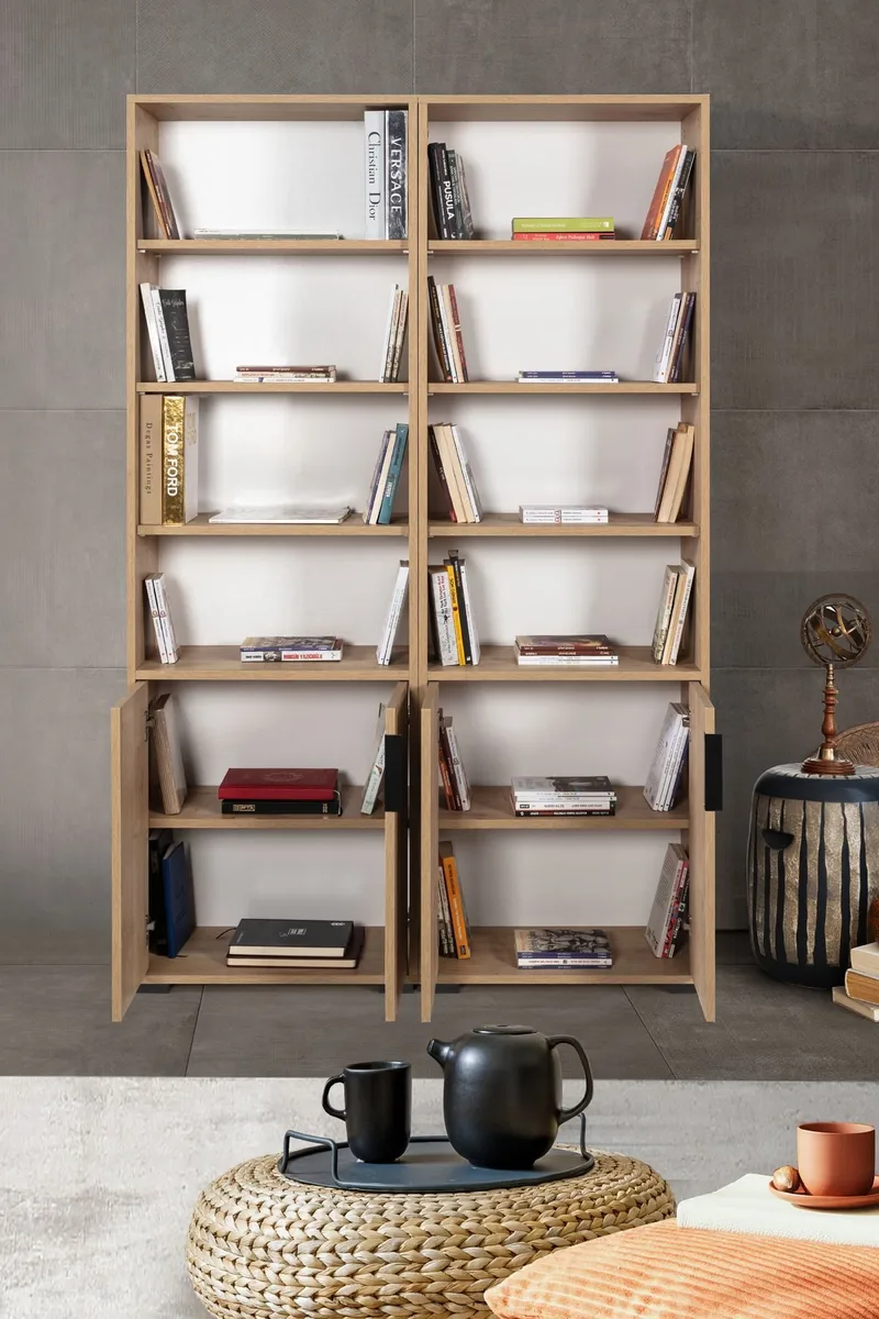 Bogreol Hanah Home Evora (120 x 187 x 30 cm) Eg - Sapphire Oak - Opbevaring - Hylder & Reoler - Bogreol
