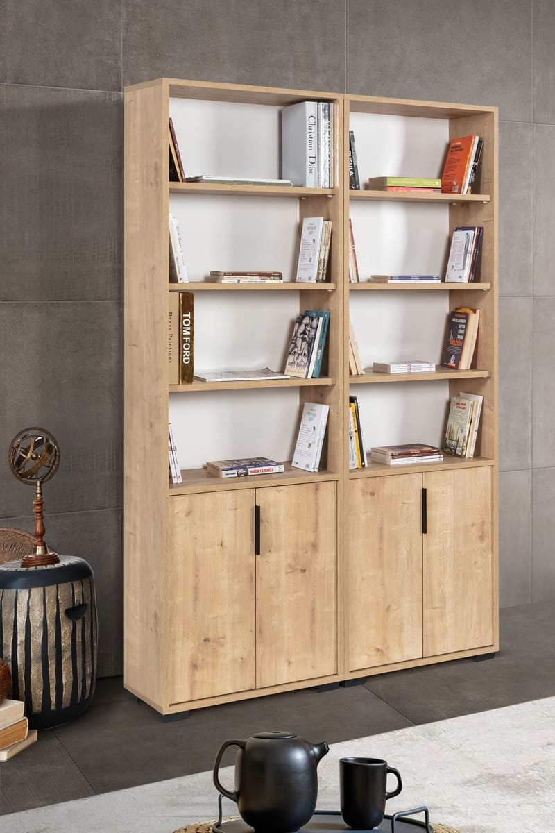 Bogreol Hanah Home Evora (120 x 187 x 30 cm) Eg - Sapphire Oak - Opbevaring - Hylder & Reoler - Bogreol