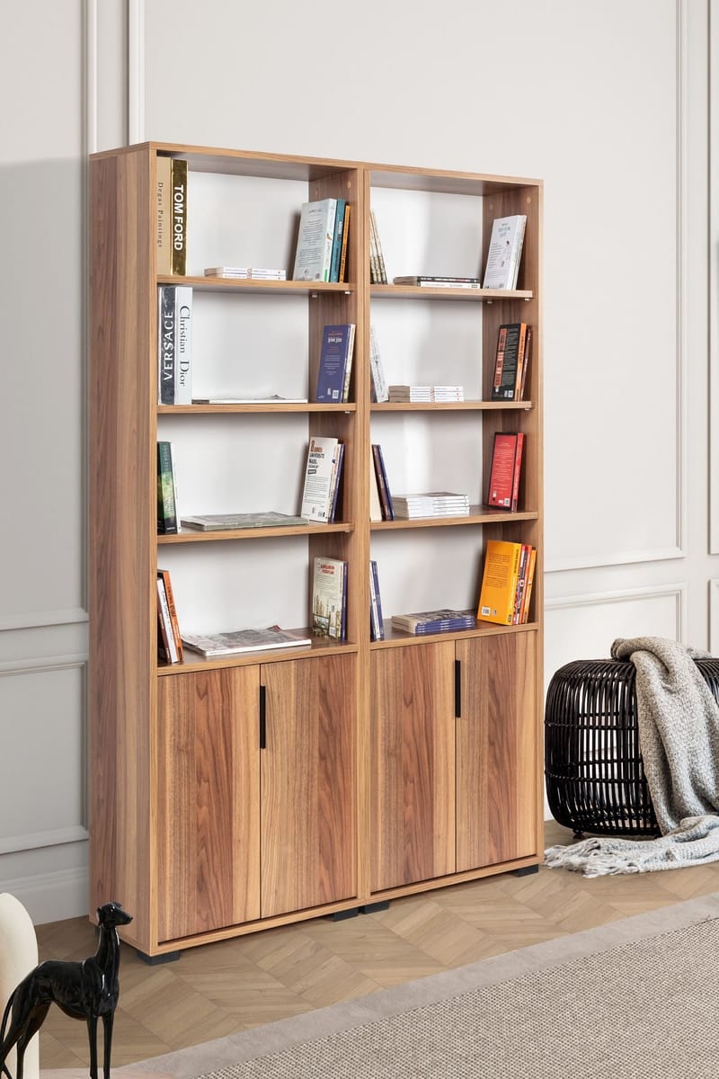 Bogreol Hanah Home Evora (120 x 187 x 30 cm) Valnød - Valnød - Opbevaring - Hylder & Reoler - Bogreol