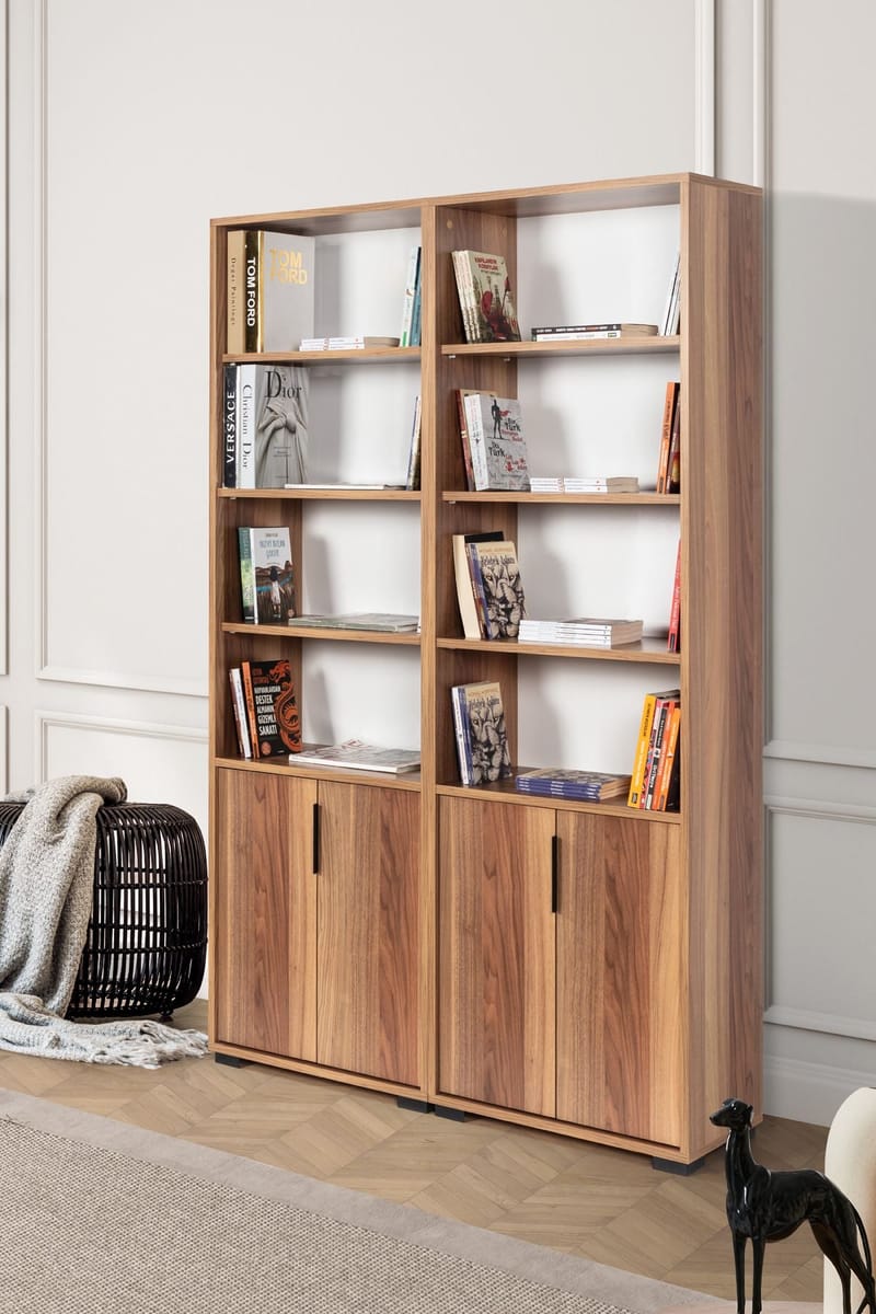 Bogreol Hanah Home Evora (120 x 187 x 30 cm) Valnød - Valnød - Opbevaring - Hylder & Reoler - Bogreol