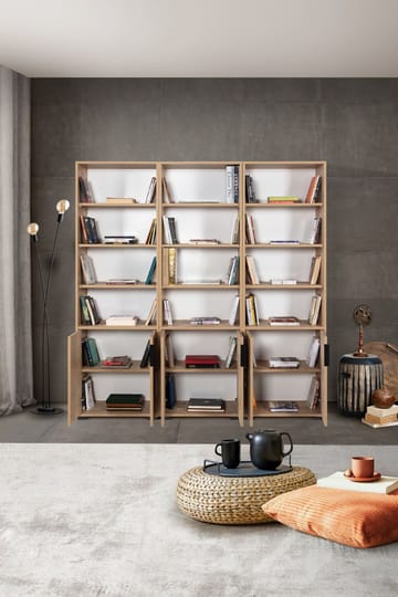 Bogreol Hanah Home Evora Wide (180 x 187 x 30 cm) Eg - Sapphire Oak - Opbevaring - Hylder & Reoler - Bogreol