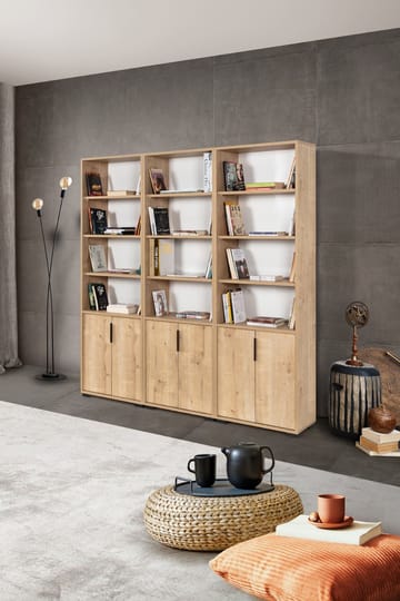 Bogreol Hanah Home Evora Wide (180 x 187 x 30 cm) Eg - Sapphire Oak - Opbevaring - Hylder & Reoler - Bogreol