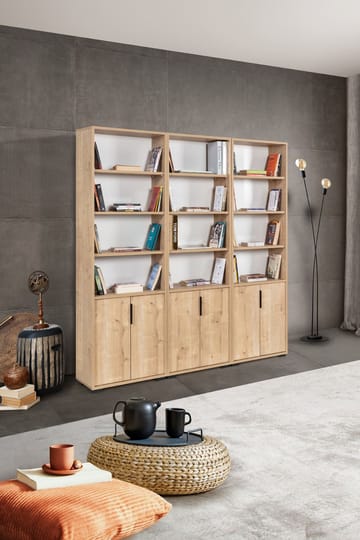 Bogreol Hanah Home Evora Wide (180 x 187 x 30 cm) Eg - Sapphire Oak - Opbevaring - Hylder & Reoler - Bogreol