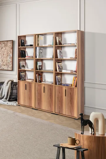 Bogreol Hanah Home Evora Wide (180 x 187 x 30 cm) Valnød - Valnød - Opbevaring - Hylder & Reoler - Bogreol