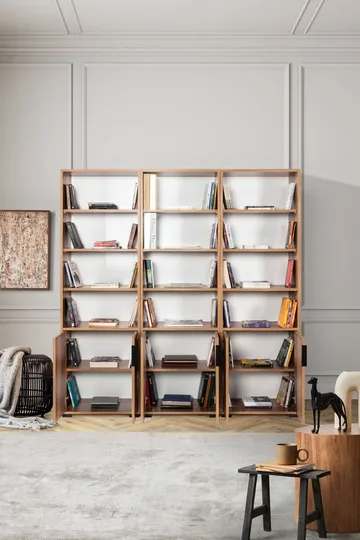 Bogreol Hanah Home Evora Wide (180 x 187 x 30 cm) Valnød - Valnød - Opbevaring - Hylder & Reoler - Bogreol