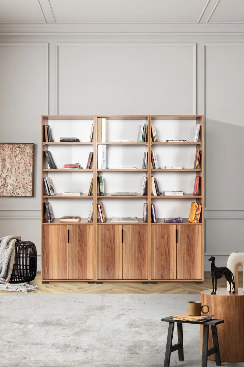 Bogreol Hanah Home Evora Wide (180 x 187 x 30 cm) Valnød, Valnød
