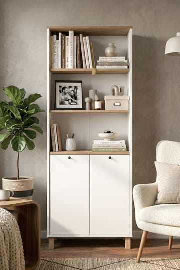 Bogreol Hanah Home Nord (69,5 x 180 x 32 cm) Hvid eg - Hvid og eg - Opbevaring - Hylder & Reoler - Bogreol