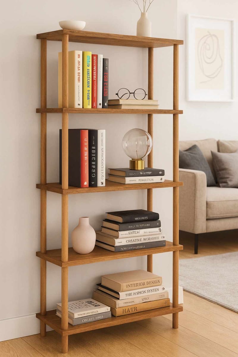 Bogreol Hanah Home Pika Shelf (60 x 136 x 25 cm) Fyrretræ - Fyrretræ - Opbevaring - Hylder & Reoler - Bogreol