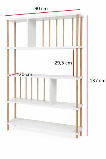 Bogreol Hanah Home Peka Tall (90 x 137 x 20 cm) Hvid - Hvid - Opbevaring - Hylder & Reoler - Bogreol