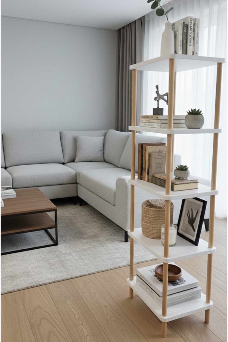 Bogreol Hanah Home Pika Shelf (60 x 136 x 25 cm) Hvid - Hvid - Opbevaring - Hylder & Reoler - Bogreol