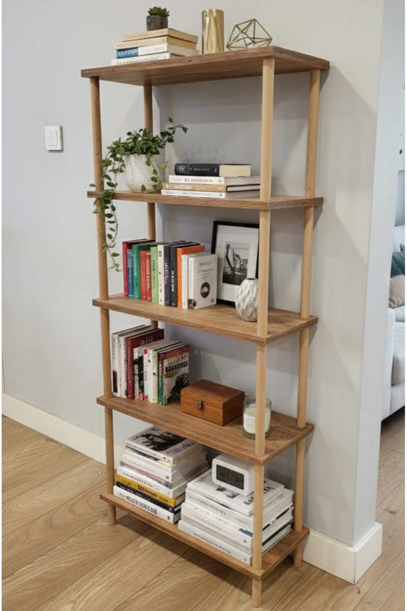 Bogreol Hanah Home Pika Shelf (60 x 136 x 25 cm) Fyrretræ - Fyrretræ - Opbevaring - Hylder & Reoler - Bogreol