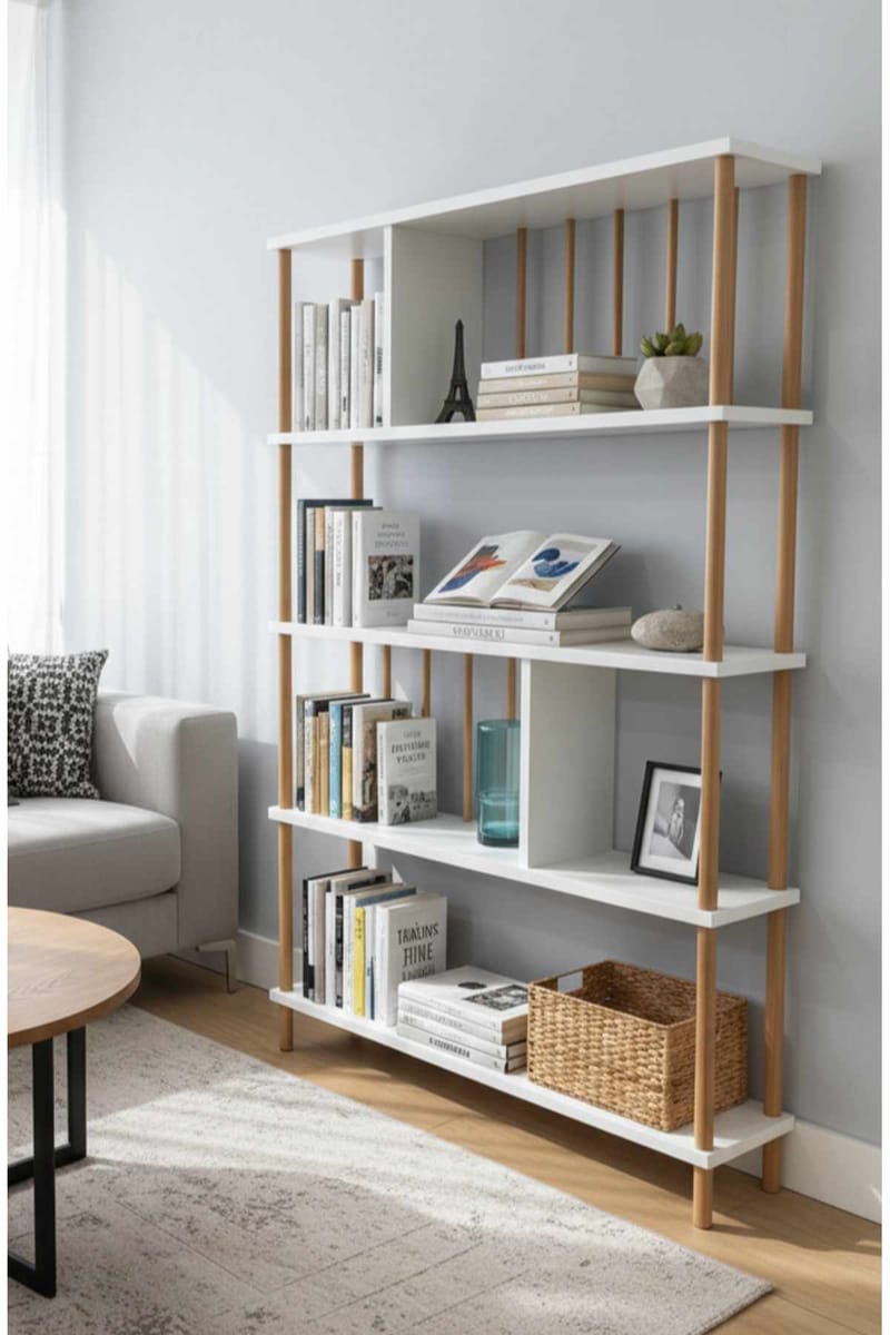Bogreol Hanah Home Peka Tall (90 x 137 x 20 cm) Hvid - Hvid - Opbevaring - Hylder & Reoler - Bogreol
