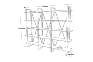 Hardyng Reol 34x2120 cm - Natur - Opbevaring - Hylder & Reoler - Bogreol