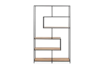 Hasslevik Bogreol 114 cm i Eg - Beige|Sort - Opbevaring - Hylder & Reoler - Bogreol