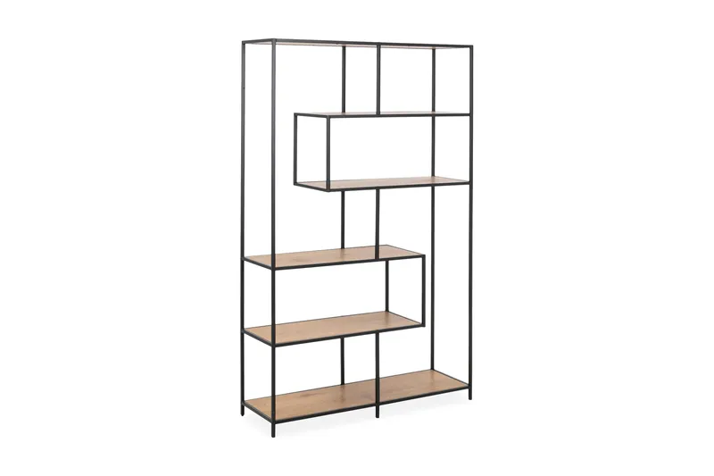 Hasslevik Bogreol 114 cm i Eg, Beige|Sort