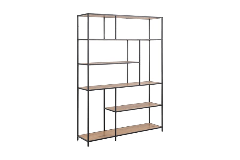 Hasslevik Bogreol 135x35 cm 4 Hylder - Natur/Mat Sort - Opbevaring - Hylder & Reoler - Bogreol