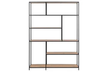 Hasslevik Bogreol 135x35 cm 4 Hylder - Natur/Mat Sort - Opbevaring - Hylder & Reoler - Bogreol
