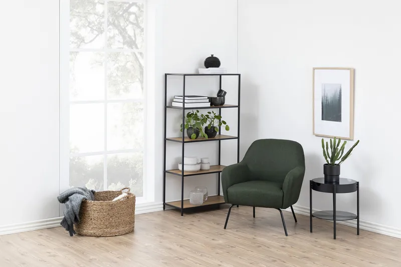 Hasslevik Bogreol 77x150 cm - Vildeg/Sort - Opbevaring - Hylder & Reoler - Bogreol