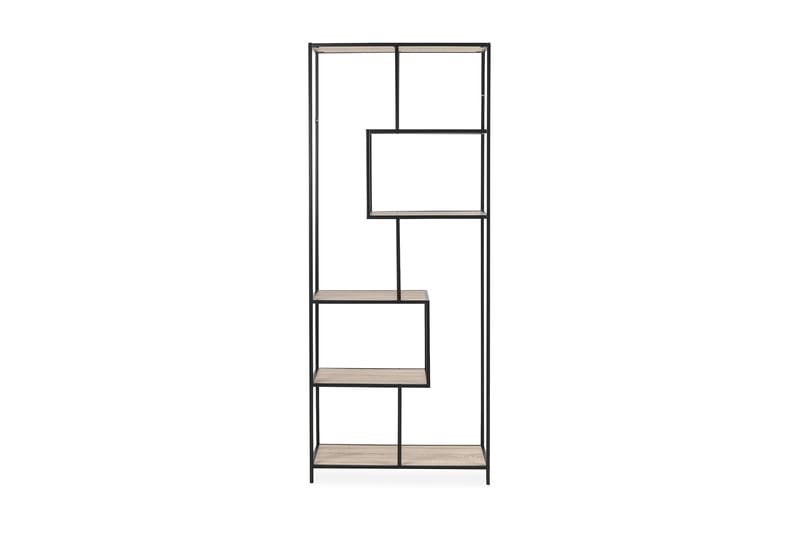 Hasslevik Bogreol 77x185 cm Asymmetriske Hylder - Sonoma Eg/Sort - Opbevaring - Hylder & Reoler - Bogreol