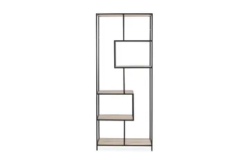 Hasslevik Bogreol 77x185 cm Asymmetriske Hylder - Sonoma Eg/Sort - Opbevaring - Hylder & Reoler - Bogreol